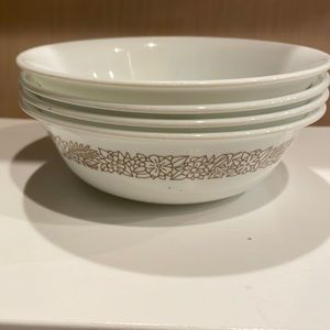 Vintage Corelle Woodland Brown cereal bowls